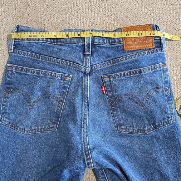 Levi's Premium Denim Wedgie High Rise Straight Fit Button Fly Jeans - Size 25 - Picture 11 of 15